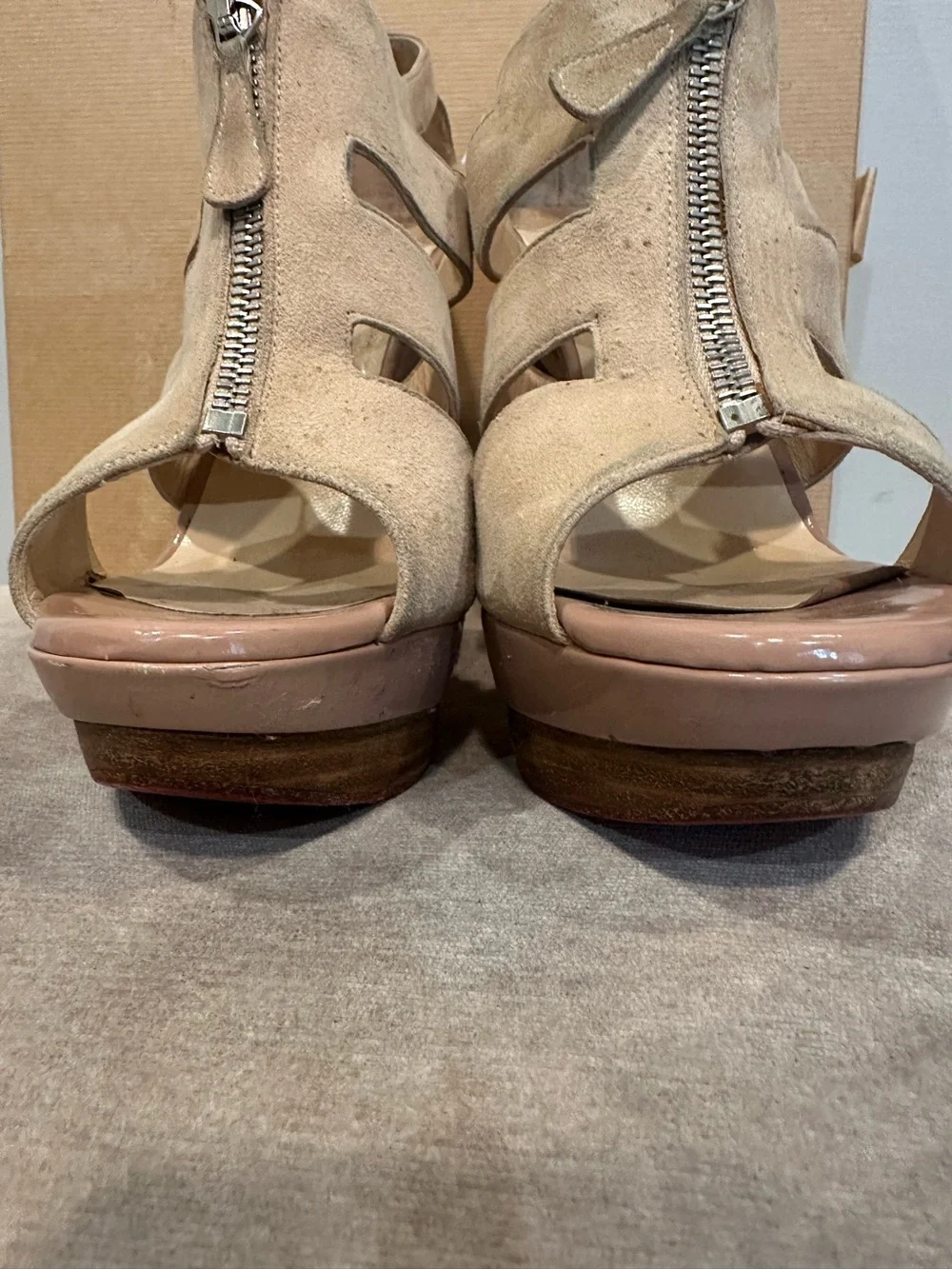 Christian Louboutin Suede Strappy Platform Heels
